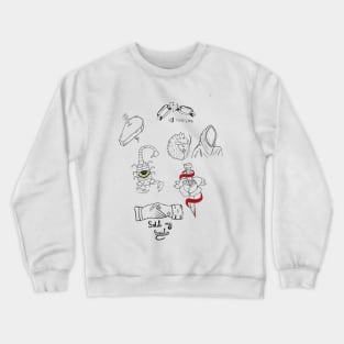 Mix of little images in tattoo style Crewneck Sweatshirt